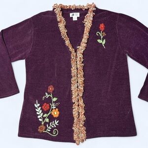 Fairy Purple Floral Knit Cardigan by JTwo New York!